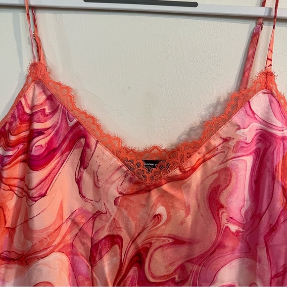 NWT INC International Concepts Lace Trim Pajama Set Marble Pink L - Picture 8 of 12